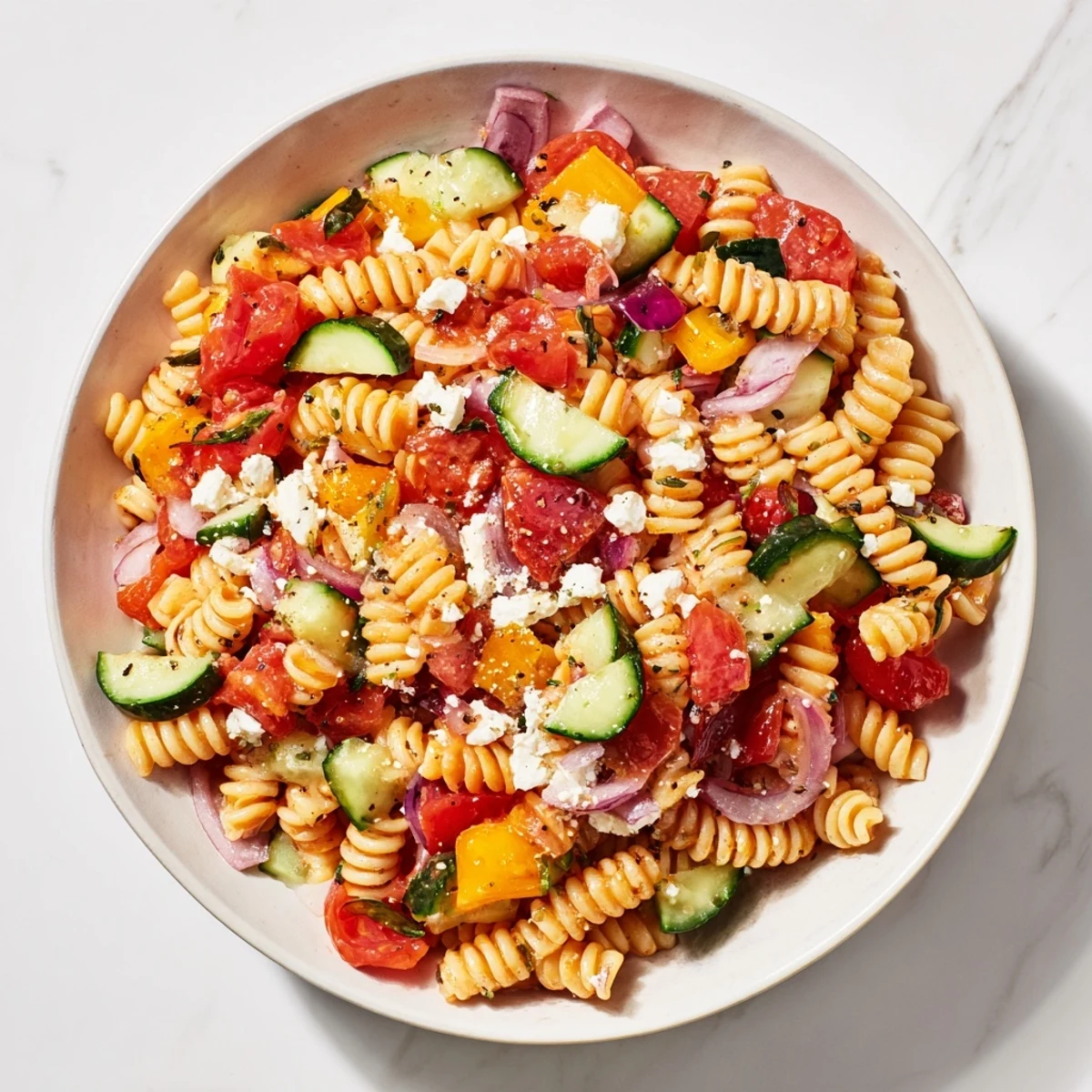 Mediterranean Olive Oil Feta Pasta