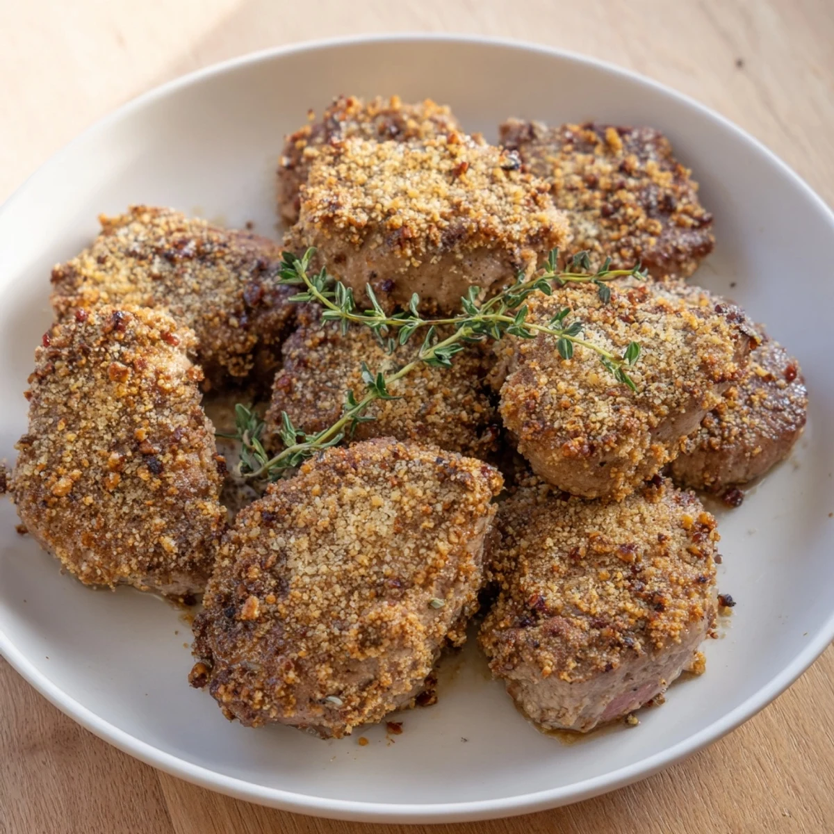 Thyme Pecan Crusted Pork Tenderloin