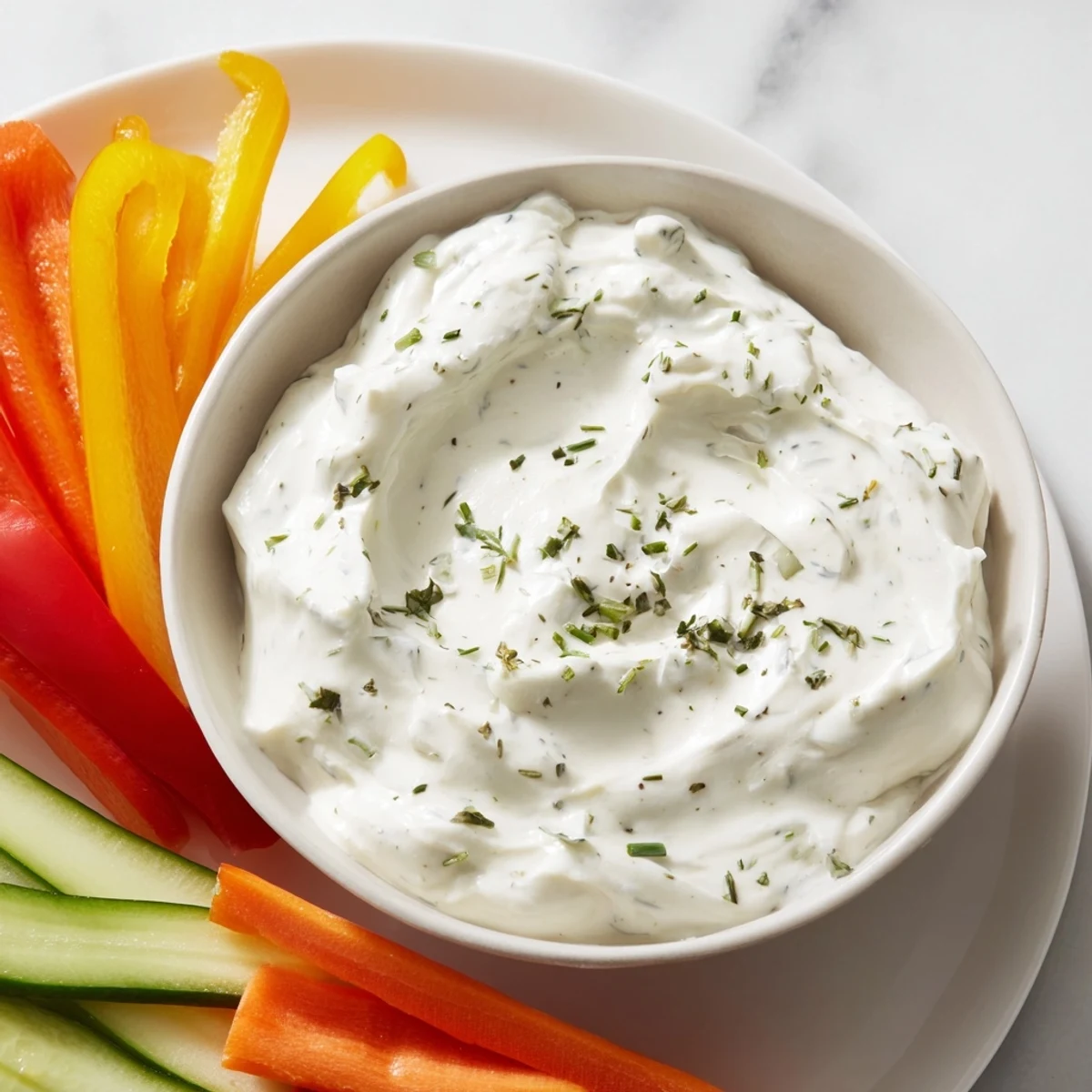 Enjoy this easy homemade kids' dip, a perfect snack paired with colorful, crisp veggies.