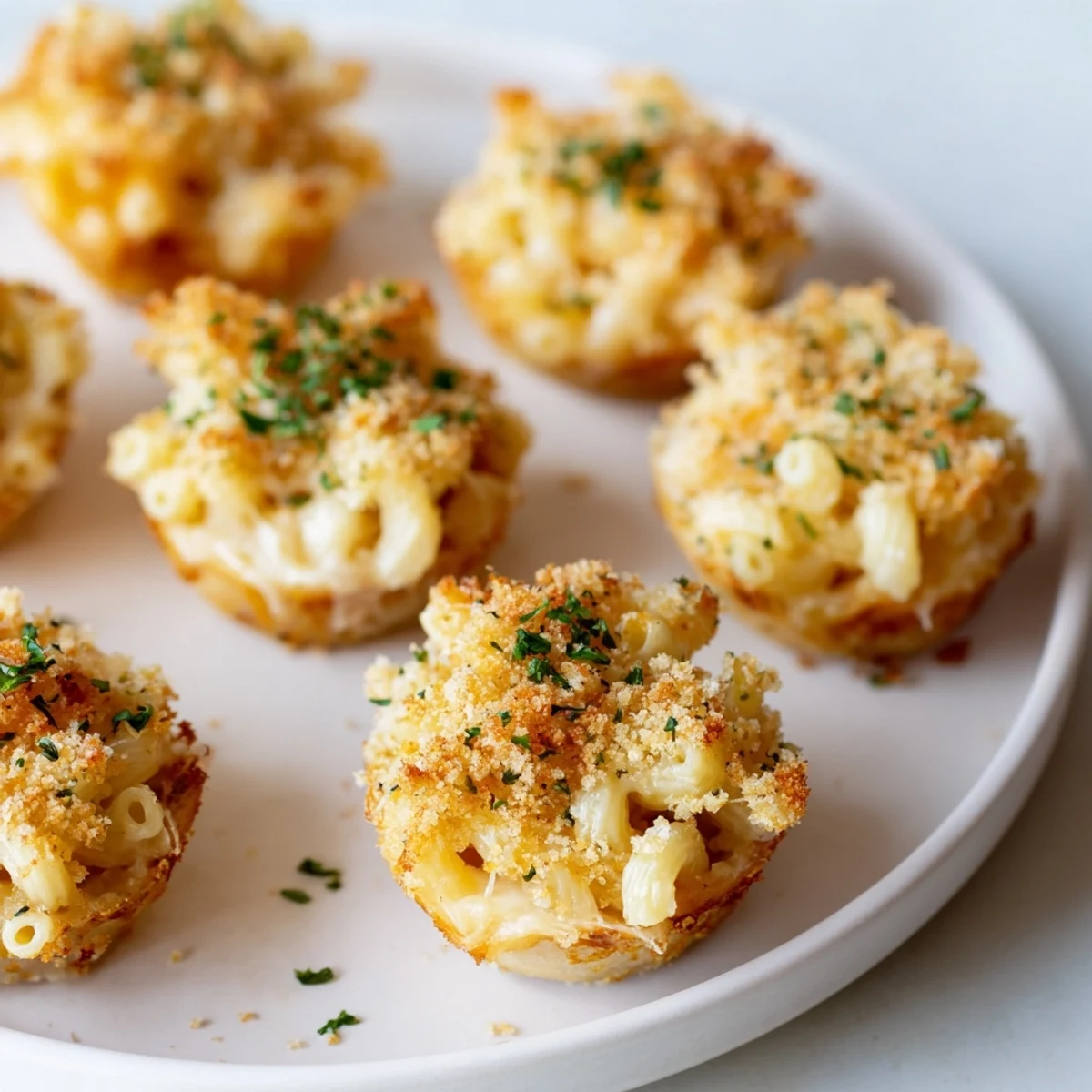 Golden, bubbly mini muffins: these Tinis Mac and Cheese treats are irresistibly cheesy and delicious.