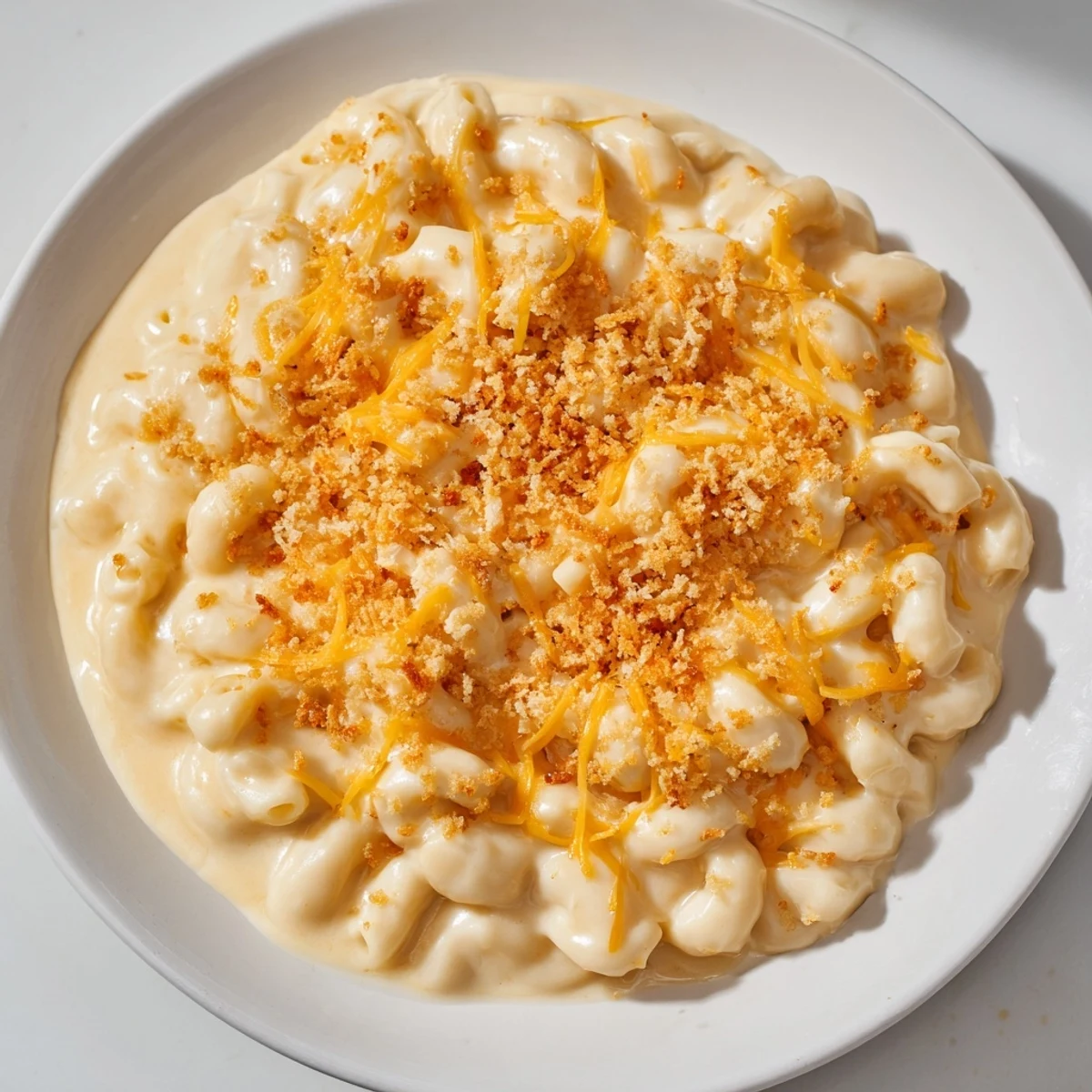 Golden, bubbly Tinis Recession Mac and cheese, a comforting classic made easy on a budget.