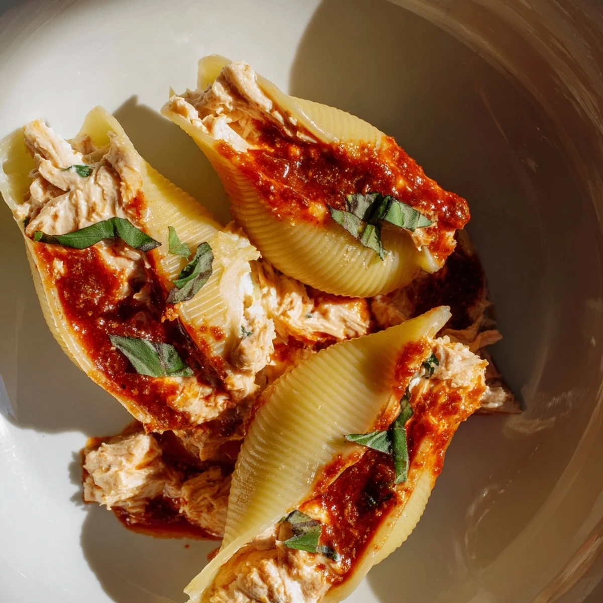 Indulge in these delicious Marry Me Chicken Stuffed Shells, a comforting American-Italian meal, perfect for dinner.