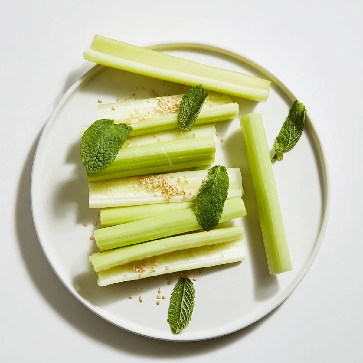 Elegant The Bamboo Zen features fresh cucumber and celery, a visually stunning appetizer ready to enjoy.