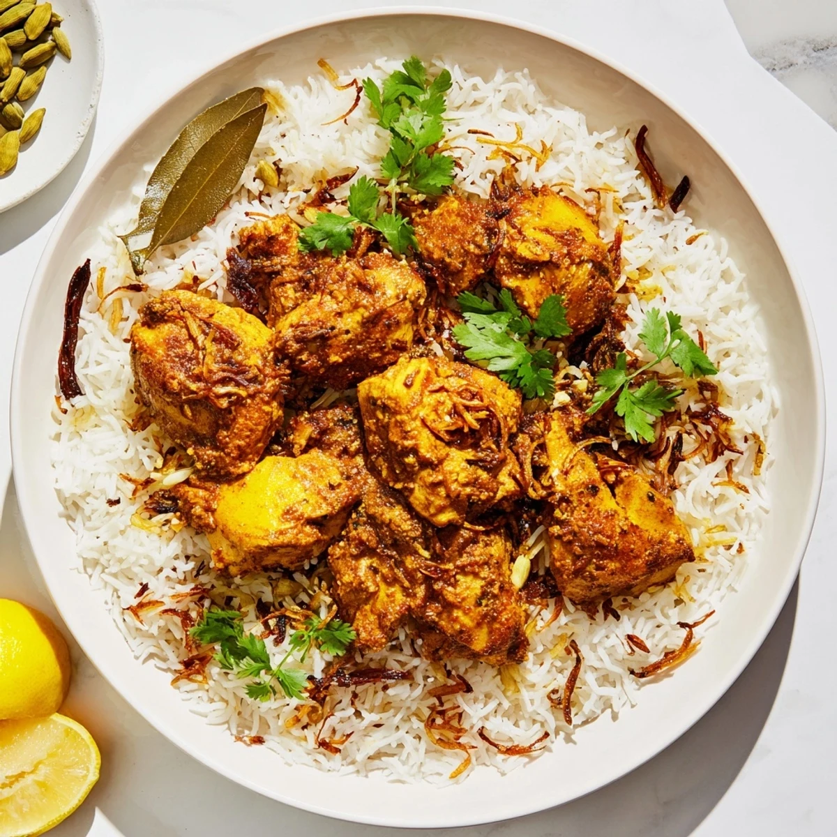 Steaming, fragrant Easy Chicken Biryani: a one-pot meal with tender chicken and fluffy rice.