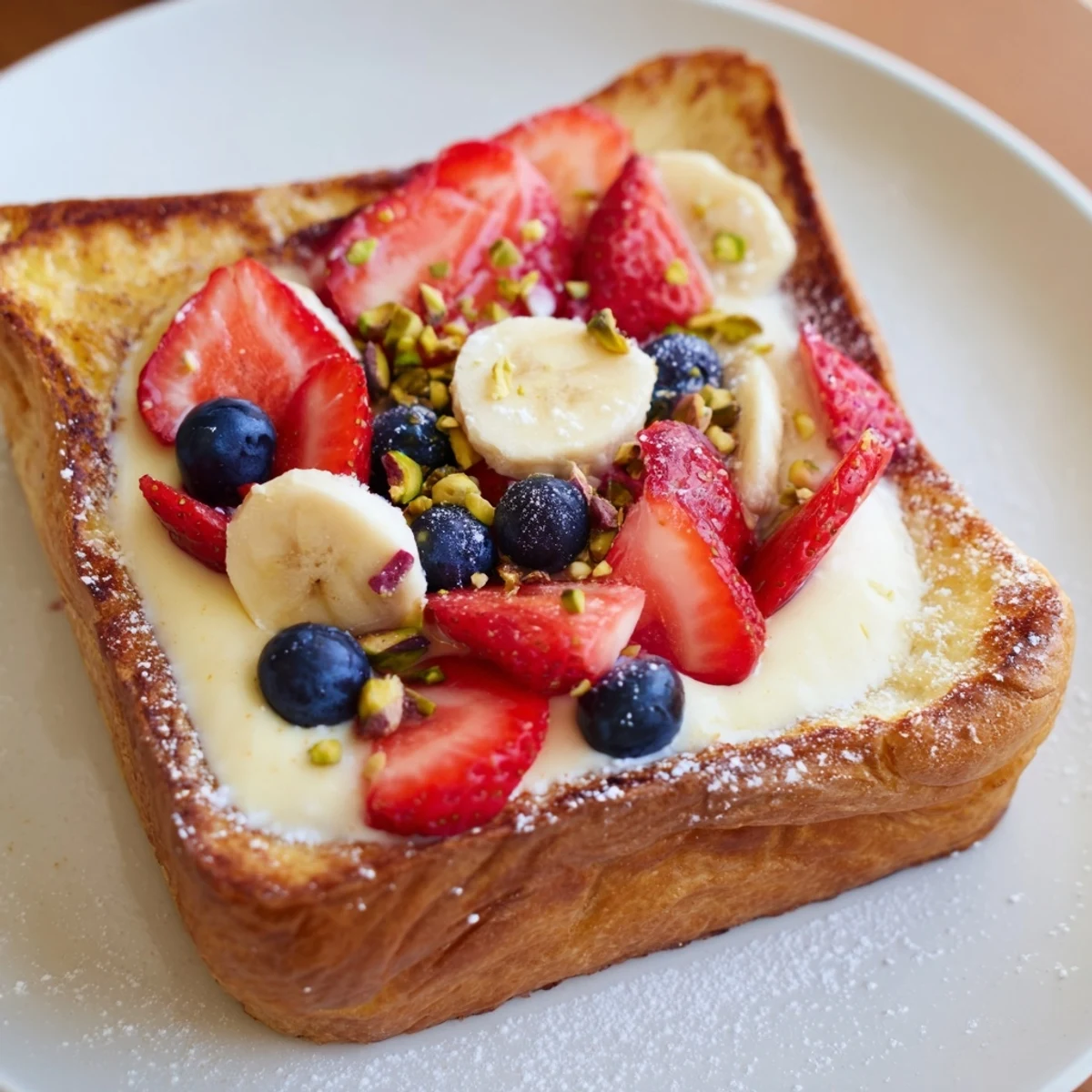 Enjoy a stack of delightful viral yogurt toast, baked until golden and perfect for breakfast.
