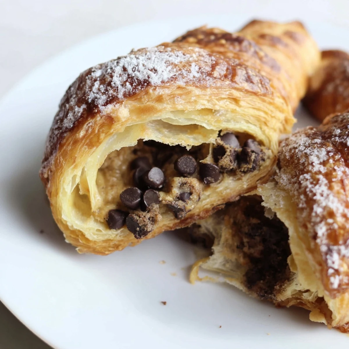 Golden-baked Cookie Croissant, a fusion pastry with gooey cookie filling, perfect for dessert.