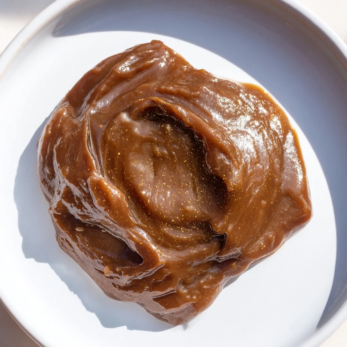 Visually appealing Emirati Al Madrooba in a serving bowl; imagine the sweet date flavor and creamy texture.