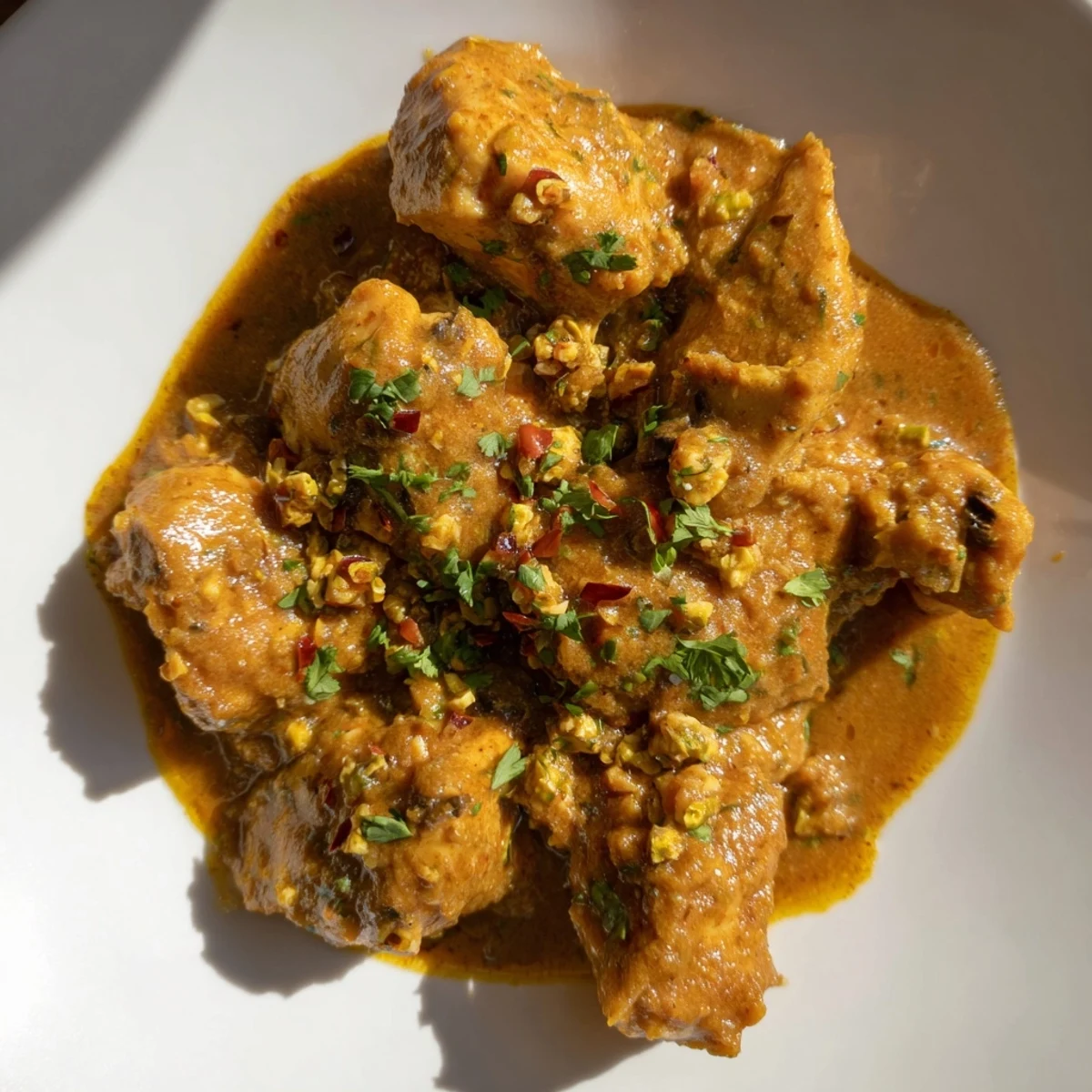 Bahraini Fish Curry, featuring flaky white fish in a creamy, golden coconut and spice-infused sauce.