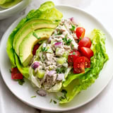 Bright, colorful photo of Tuna Salad Lettuce Wraps with fresh lettuce and vibrant toppings, perfect for summer.