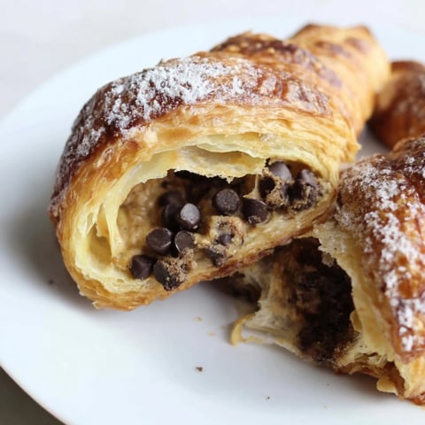 Golden-baked Cookie Croissant, a fusion pastry with gooey cookie filling, perfect for dessert.