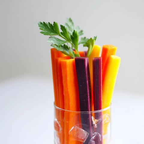 Simple Rainbow Carrot Sticks