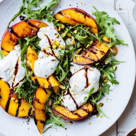 Grilled Peach Arugula Burrata