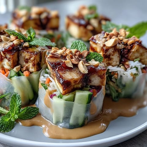 Freshly softened rice paper shards, crisp julienned carrots and cucumber, and grilled chicken are tossed in a creamy peanut sauce for this Rice Paper Roll Bowl.