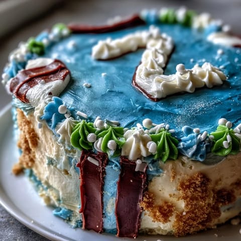 Graduation Sports Jersey Cake with fondant jersey design and personalized team colors.