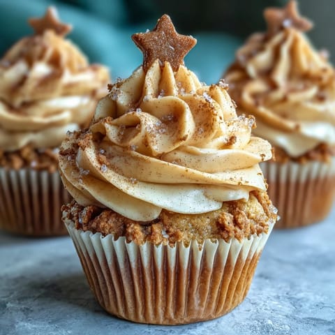 Taurus Birthday Cupcakes with Terracotta Buttercream topped with elegant swirls of warm, earthy frosting and edible gold stars.