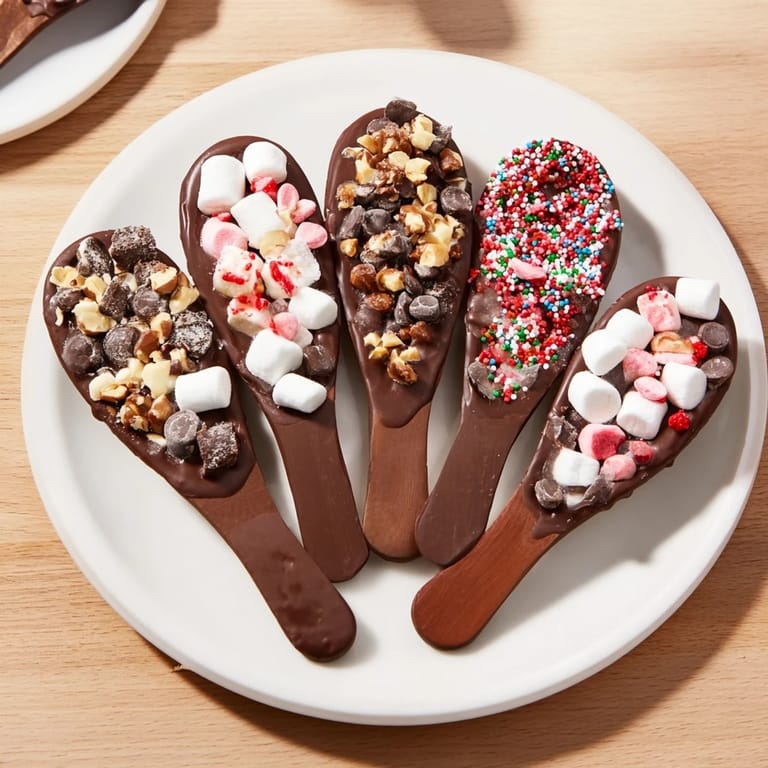 Easy-to-make Hot Chocolate Spoon Toppings Board, perfect for creating delicious and personalized hot chocolate cups.