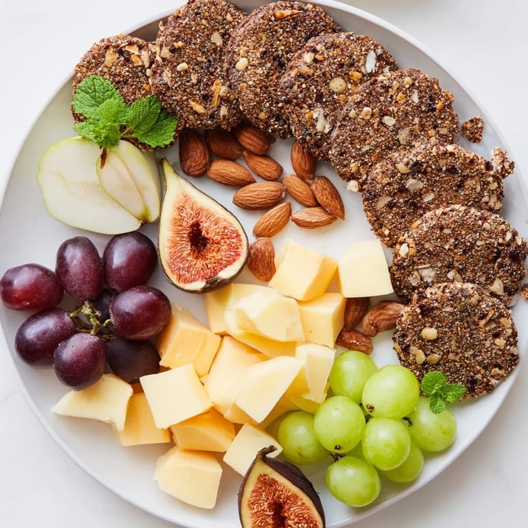 Freshly arranged Harvest Scythe with bread, fruit, and grains, ready for a delightful shared meal.