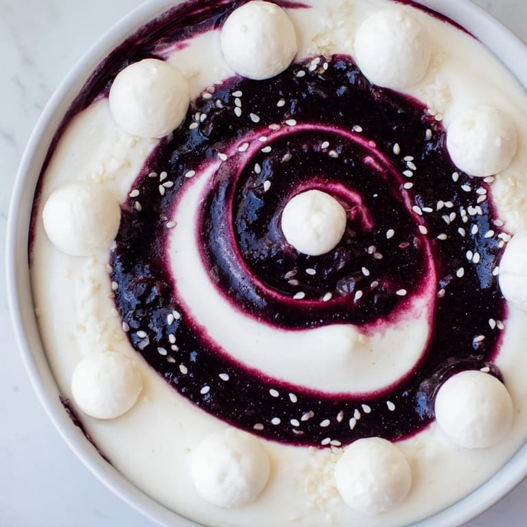 Imagine a beautiful The Galaxy Spiral featuring rich dark berry swirls, studded with goat cheese stars.