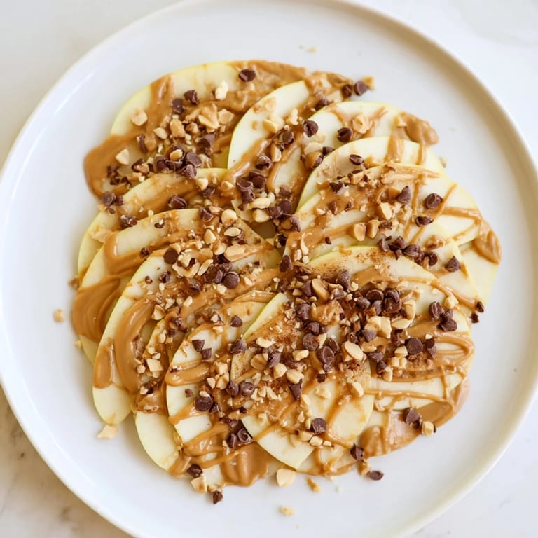 Enjoy these easy Peanut Butter Apple Nachos, a quick snack with sweet apples, peanut butter, and crunchy toppings.