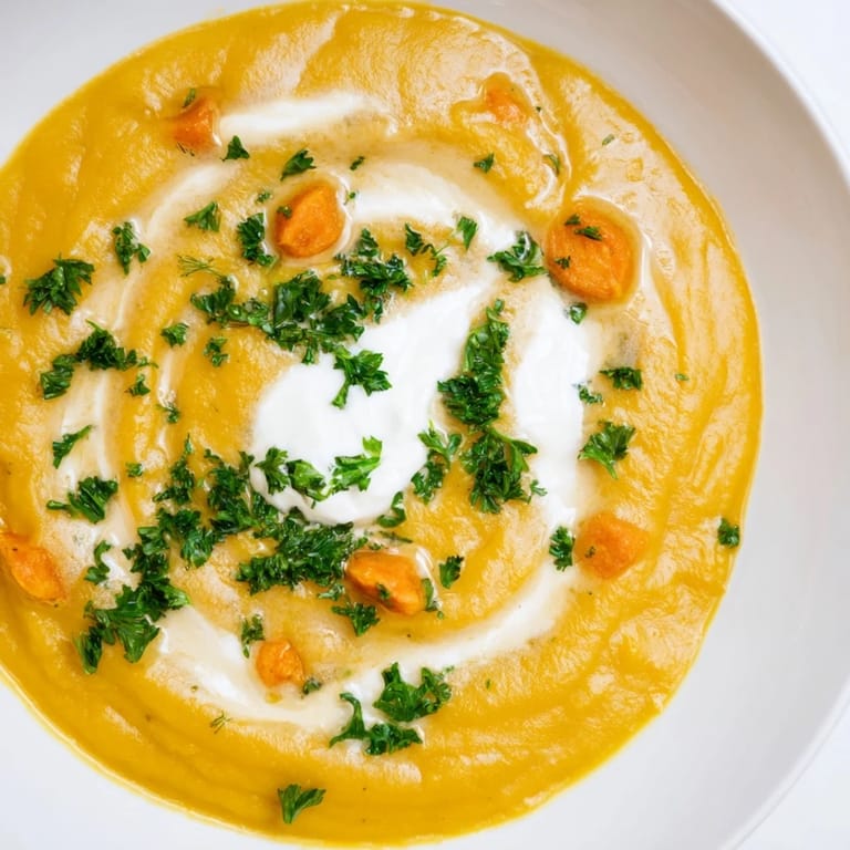 Warm and inviting Sweet Maple Carrot Soup, a vegetarian delight ready in less than an hour.