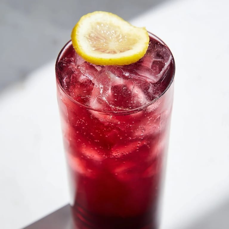 Enjoy a refreshing Sleepy Girl Mocktail, showcasing the tart cherry juice with a lemon garnish.