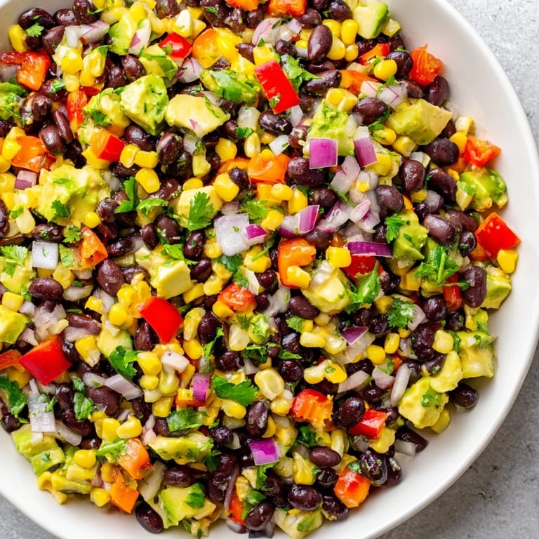 Enjoy a Southwestern Black Bean Salad, a light and healthy side dish bursting with flavor.