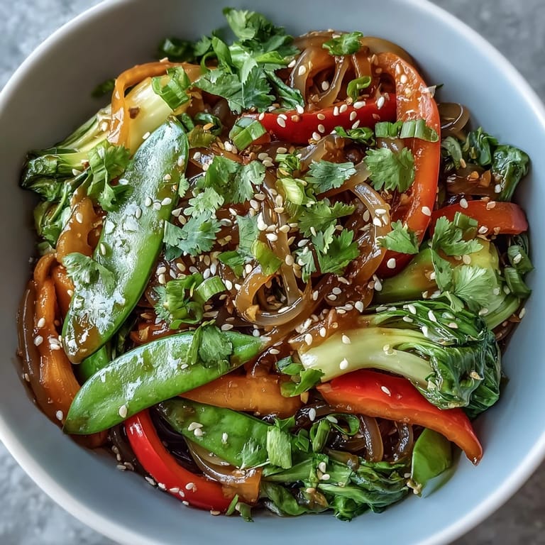 Healthy vegan Shirataki Noodle Bowl served hot in a ceramic dish, ready to enjoy.