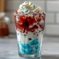 Red, White, and Blue Layered Jello Cups: Vibrant red, white, and blue stripes create a patriotic dessert perfect for summer parties and celebrations.
